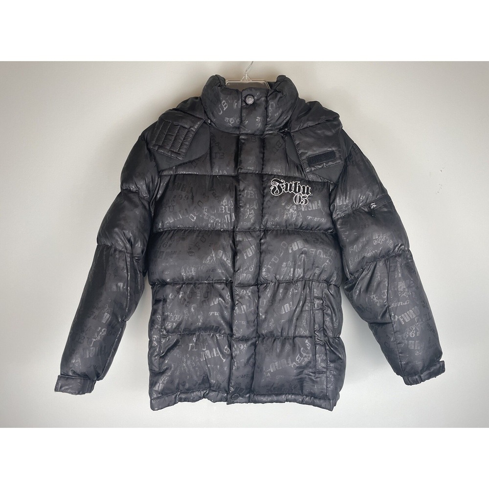 Fubu 05 Puffer Coat Feathers Down Blend Fill M 10-12 Streetwear Hip Hop VIntage